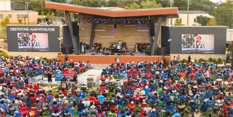 Large crowd at the GreyStone Amphitheater enjoying a concert