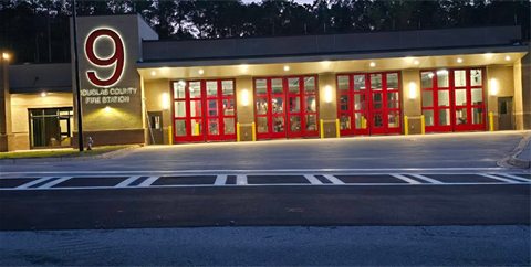 Night time photo of Douglas County Fire Station 9