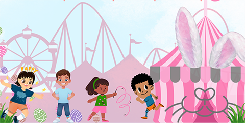 Drawing of kids at a carnival
